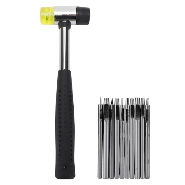 Læderhulstans DIY Flad mund Rund Punch Rustfrit stål Punch Læder Punch Sæt til stansning af læderprodukter