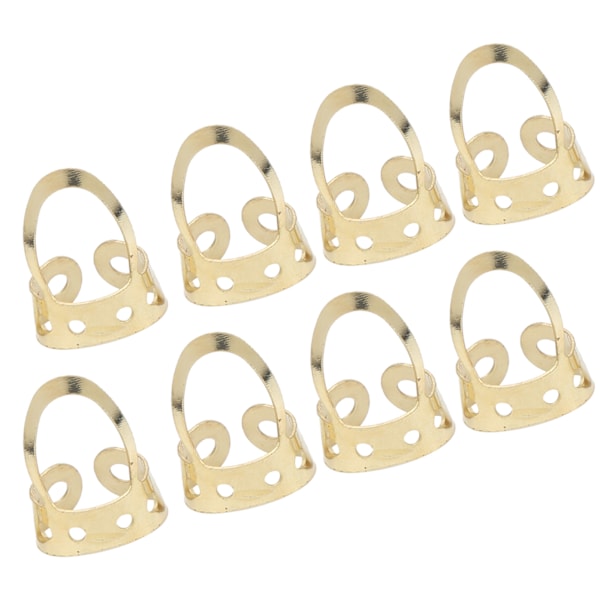 8 Styck Gitarr Finger Picks Justerbara ihåliga Rostfritt Stål Musikinstrument Tillbehör Guld