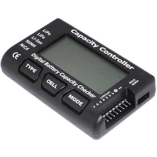 Digital batterikapasitetstester med indikator Digital tester (1 stk, svart)