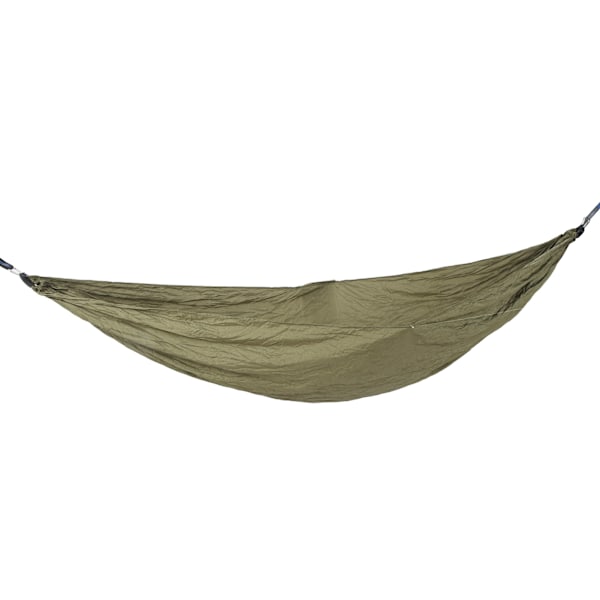 Dubbel Bärbar Hängmatta Snabbtorkande Nylon Camping Hängmatta med Träband för Utomhus Vandring Resor Ryggsäck Army Grön