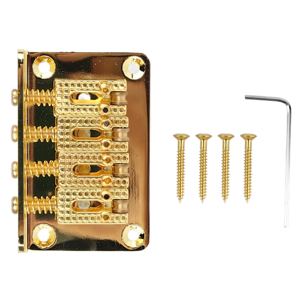 4 Strings Guitar Bridge Metal Enhanced Sound Snygg elektrisk gitarr Bridge Ersättning Guld