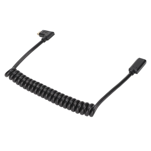 USB C -kaapeli USB C naar USB C uros 4K 60Hz 3A Nopea lataus 10Gbps 1,2m kierrejousi USB C virtakaapeli naaras pää uros sivutaivutus