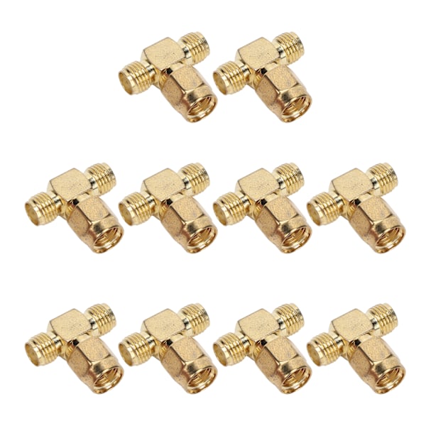 10 st SMA Tee Adapter Wide Bandwidth OFC Radio Frequency Adapter SMA Coax Connector för GPS-system