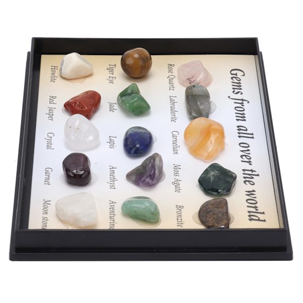 15 sorters kristall ädelstenar prydnad Färgglad Feng Shui Meditationsdekoration för samlare