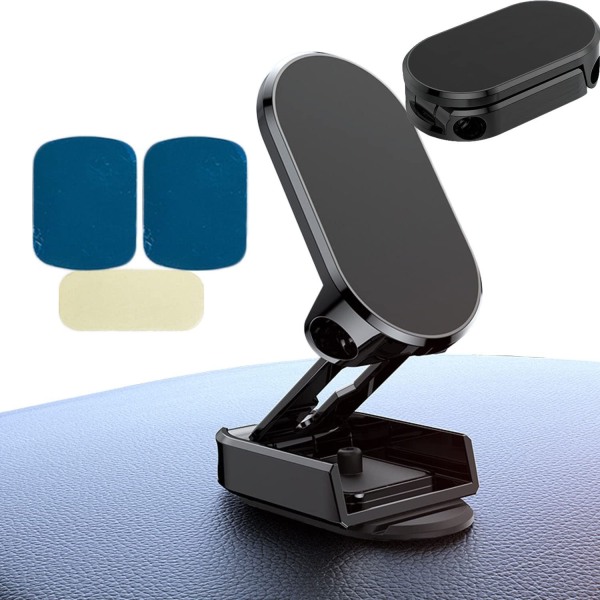 Legert sammenleggbar magnetisk biltelefonholder, 360° rotasjon, biltelefonholder