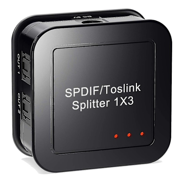 Digital Optisk Lydsplitter 1 Inngang 3 Utgang - Digital SPDIF Toslink Fiber Lydsplitter