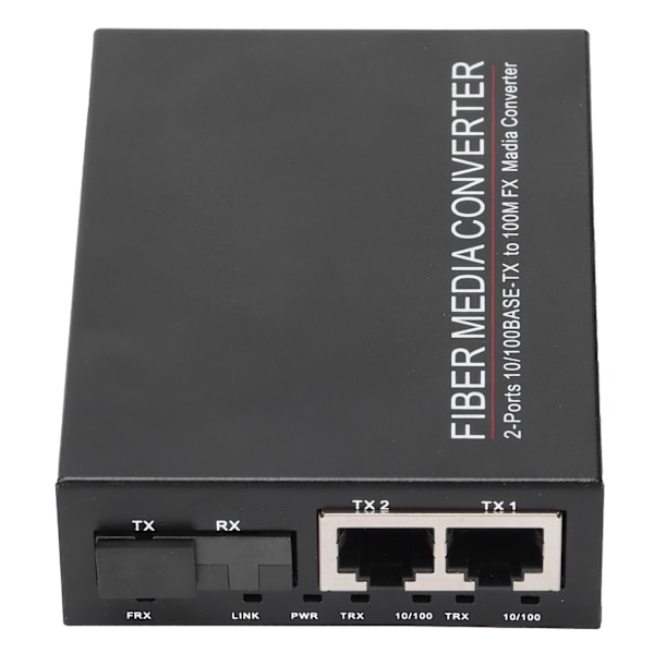 2-ports Ethernet Fiber Switch TBCMC3412ES20A Plug & Play Stabil computernetværksswitch 100-240V (AU-stik)