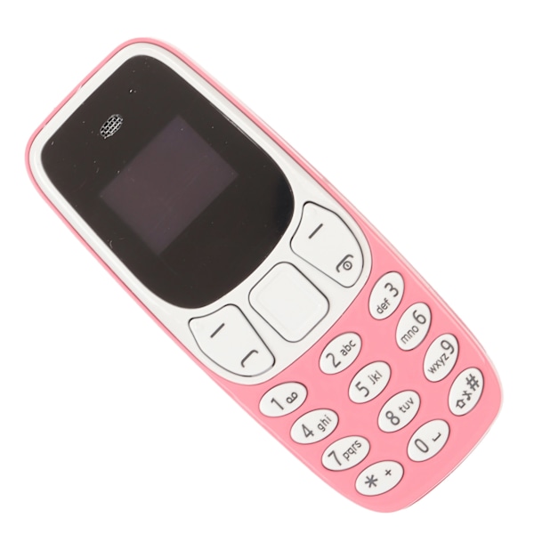 Maailman pienin puhelin Hands Free Bluetooth-soitin Dual SIM-kortti Lukitsematon GSM 2 in 1 Mini-matkapuhelin Pinkki