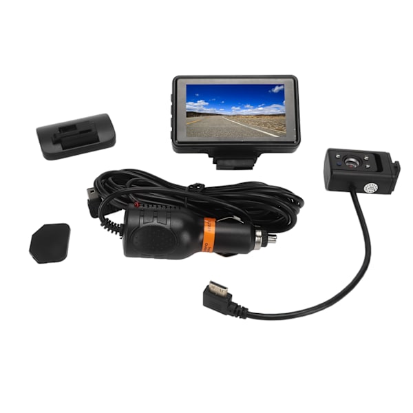 Front Bakre Dash Camera 1080P HD IR Night Vision Rörelsedetektering Loop Recording Bil Dashboard Cam med 3 tums LCD-skärm F9