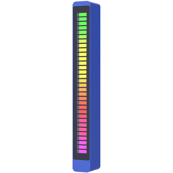 Äänireaktiivinen RGB-valopalkki 32-bittinen RGB-värillinen ääniäänensäätö Musiikin rytmivalo autotoimistoon DJ Studio Pelihuoneen sisustus, malli: Sininen