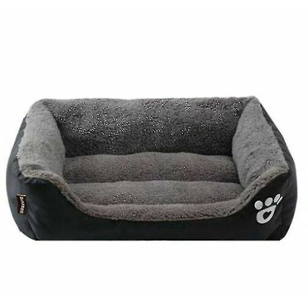Ekstra Stor Myk Vaskbar Hundebed Bur Pute Teppe Rede, S Svart