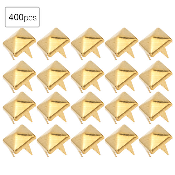 400 kpl 4MM-7MM DIY Nahka käsityö Spike Nitar Neliömäiset Spike Nauloja Laukut Kengät Vyö Tarvikkeet Kulta 6mm