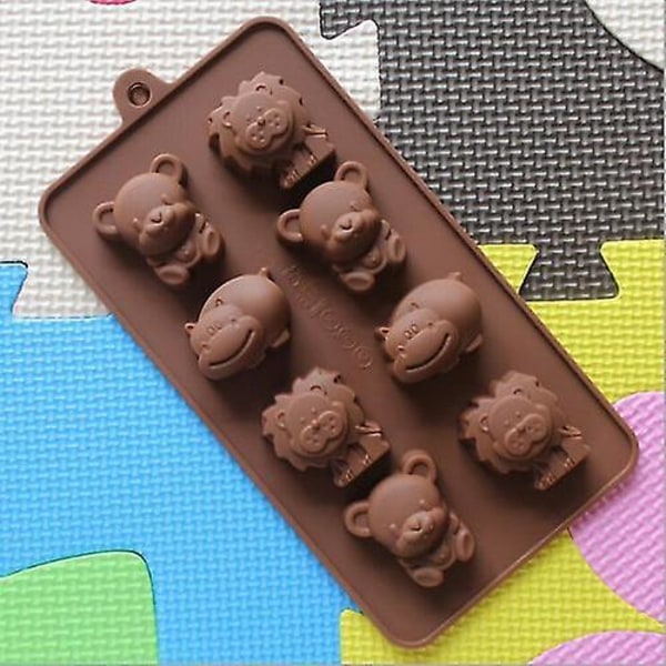 Sjokoladeform Silikon Løvebjørn Flodhest Søt dyr