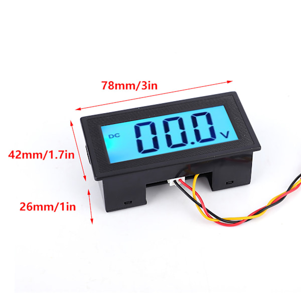 YB5135DB LCD Digital Display Tretrådsspänningsmätare Monitor Voltmeter