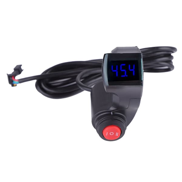 【NX】Tommelvoltmeter med LCD digital batterispenningsdisplay og 3-trinns bryter for sykkel