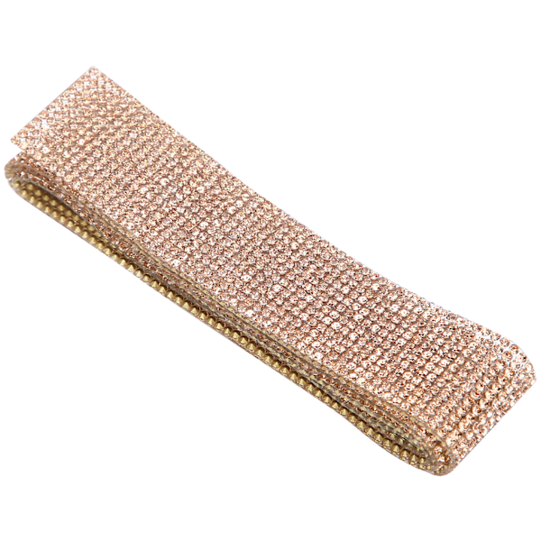 Kristallikivi Vyö Trimmi Sulatusliima DIY Koristelu Vaatteet Tarvikkeet 0,5 Yard 12 Rivit Champagne