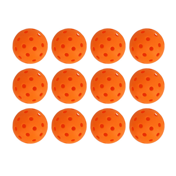 12 st 74mm 40-håls Pickleballs i PE-plast med hög elasticitet för utomhusbruk - Orange