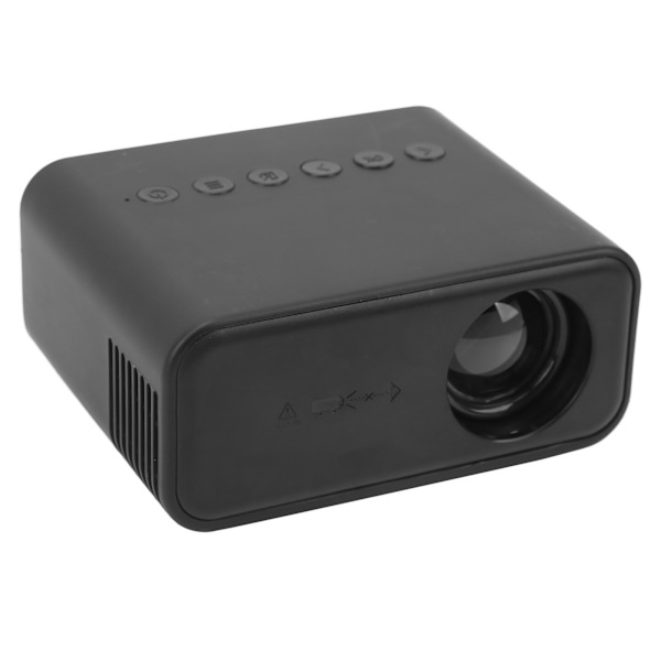 Miniprojektor Svart 1920x1080 Fjärrkontroll Inbyggd högtalare USB-driven bärbar projektor för Family Office 100‑240V EU-kontakt