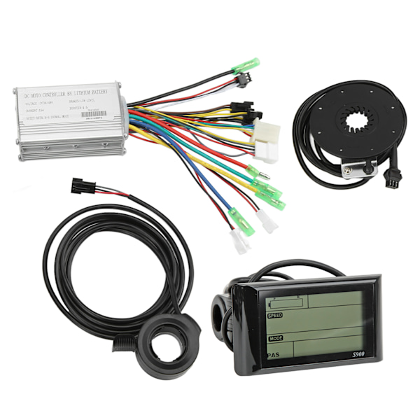 36V 48V borstlös motorkontroll S900 LCD-skärm 130X tumgas 8C Power Assist Sensor Kit för elcykel