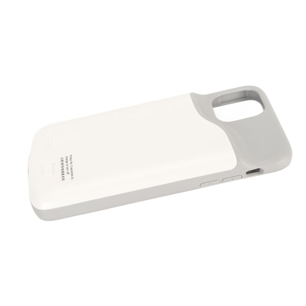 Telefonbatterifodral för IOS 11 Pro Max 6,5 tum förlängt laddningsskydd 6000mAh Uppladdningsbar indikator Slimt fodral Vit