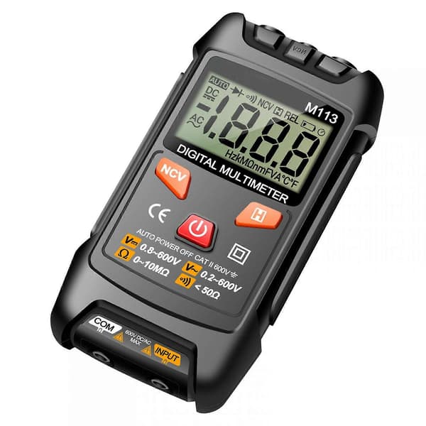 M113 Digitalt Multimeter Automatisk Genkendelsestester AC DC Spænding Strøm Modstand Kapacitans Frekvensmåler Sort