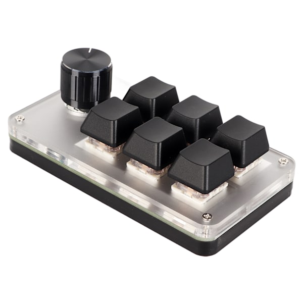Rött Mekaniskt Makro-tangentbord Plug and Play Ergonomiskt Anpassade Knoppar USB Mini Tangentbord för Desktop PC 6 Tangenter 1 Knapp