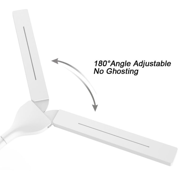 Uusi tyyli Kaksipäinen lukupöytävalaisin silmiensuojauksella USB -lataus energiaa säästävä kokoontaitettava sänkylamppu, malli: 2500 mAh valkoinen
