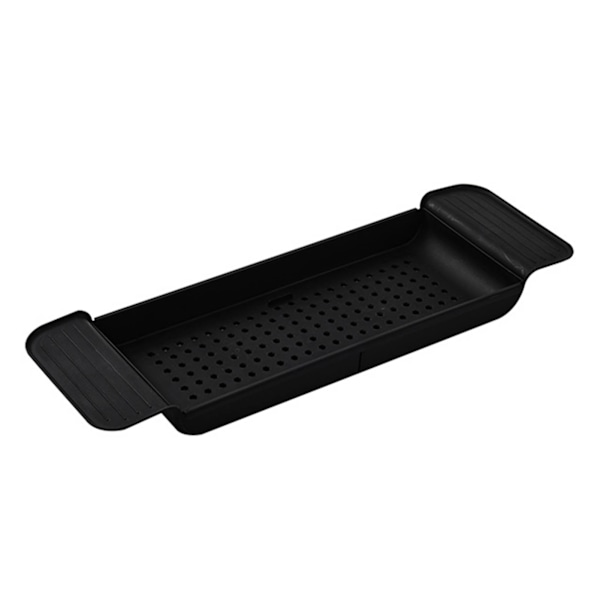 Badkarsbricka Stabil placering Expanderbart plastmaterial Dräneringsdesign Bath Caddy Badkarsbord för badrum Svart