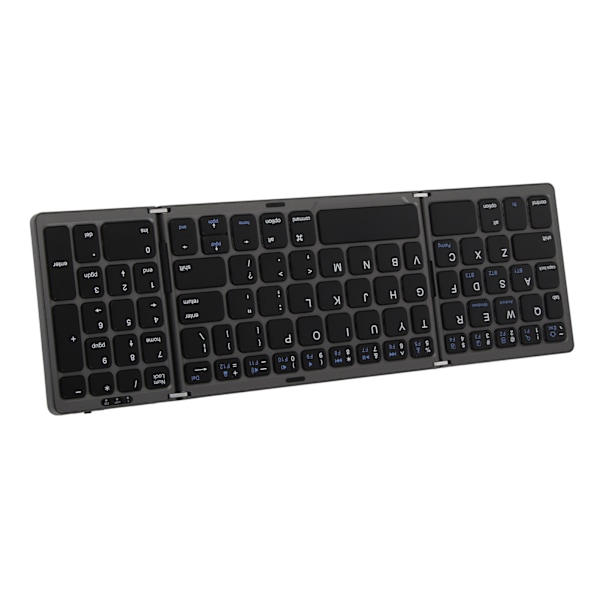 Bluetooth Tastatur Trippel Fold Flere Enhetstilkoblinger Trådløst Tastatur for Laptop Nettbrett Telefon Grå og Svart