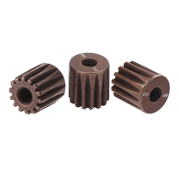 3 kpl timanttipunainen 3,175 mm 48DP 14T moottorin vaihteisto 1/10 RC-autolle harjattomaan / harjattuun moottoriin
