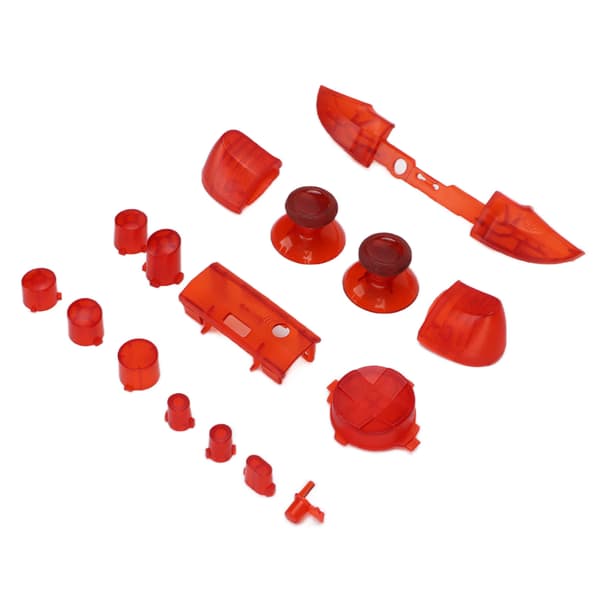 Full Buttons Mod Kit Trigger Full Trigger Modul Sett Kompatibel med XBOX Series X Kompatibel med XBOX Series S Controller Transparent Rød