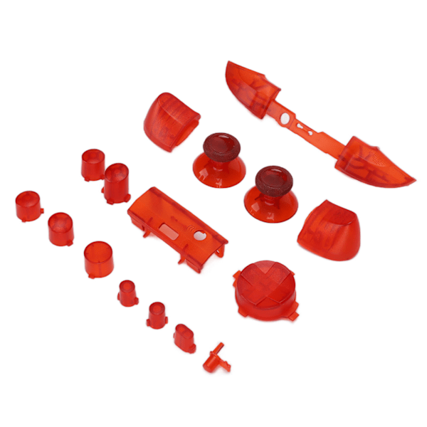 Full Buttons Mod Kit Trigger Full Trigger Modulsett for XBOX Series X for XBOX Series S Kontroller Transparent Rød