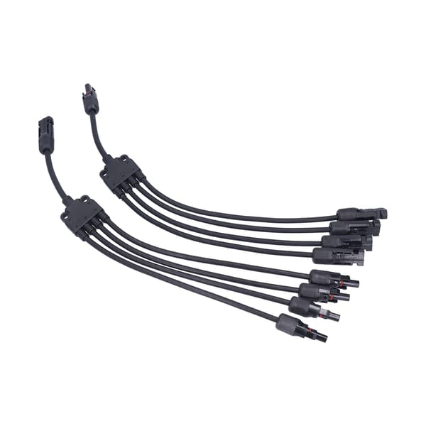 Solpanelkontakt 4-vägs Y-typ Parallel Connector Solpanel Förlängningskabel PV-trådadapter