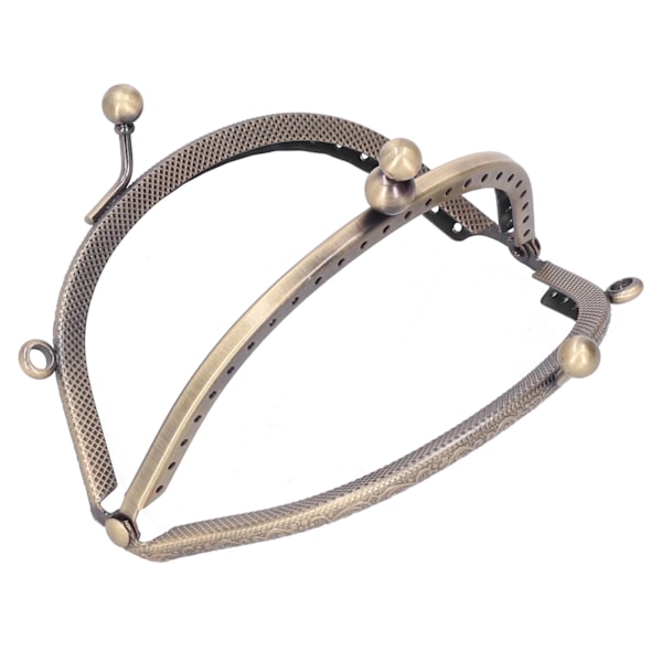 Metall Lommebokramme Halvsirkelformet Preget Retro Dobbel Ring Antikk Messing Håndtak 10.5cm