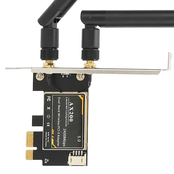 For Intel AX200 5G WiFi-kort Dobbelt bånd Bluetooth 5.1 PCIE trådløst kort med antenne for Windows 10 64bit/ for Linux PC Desktop