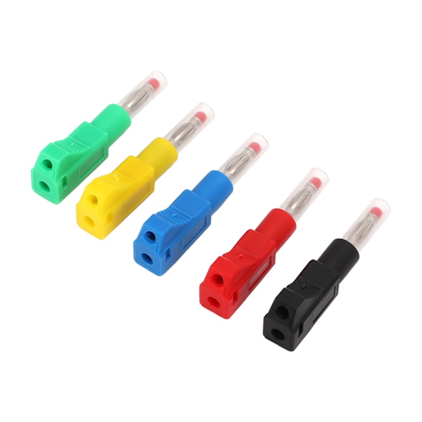 10 STK 4 mm innfellbare bananstikk Loddbare testledninger ender CAT II 600V 32A 5 farger for 3C digitalt utstyr