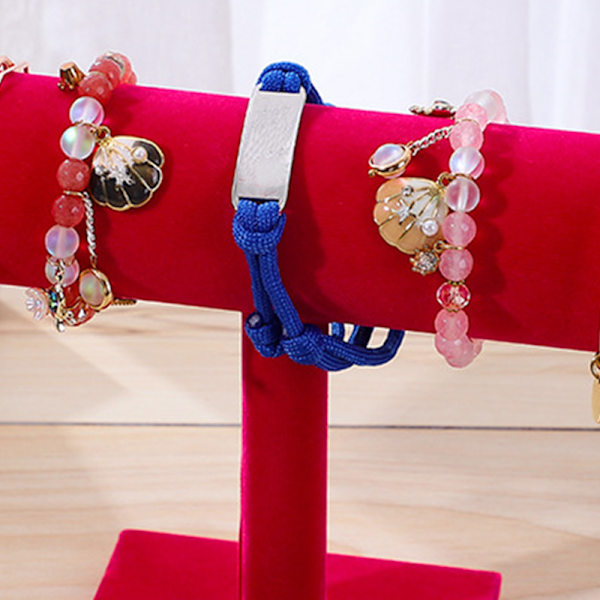 Smycken Display Stand Enkelt fashionabelt Armband Scrunchies Hållare för Hem Smycken Butik Showcase Rose Red Enkelrad