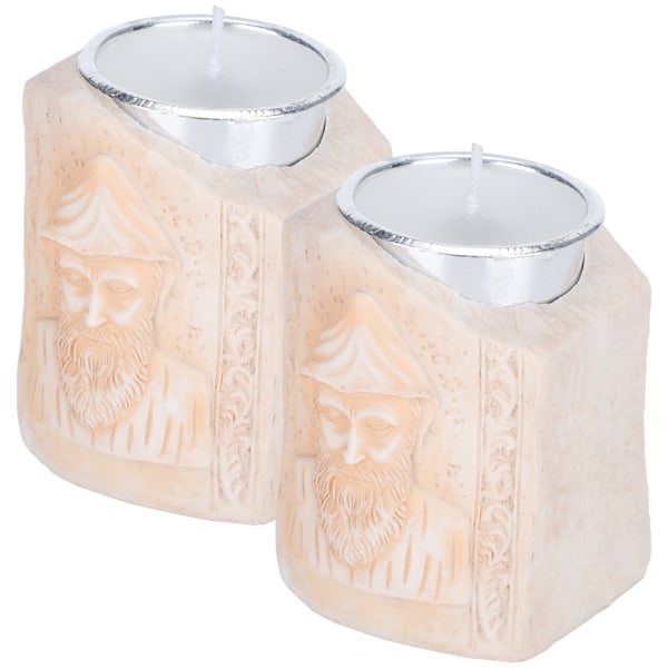 2 st Religiös Staty Ljusstake Hem Resin Dekorationer Ljushållare Ornament