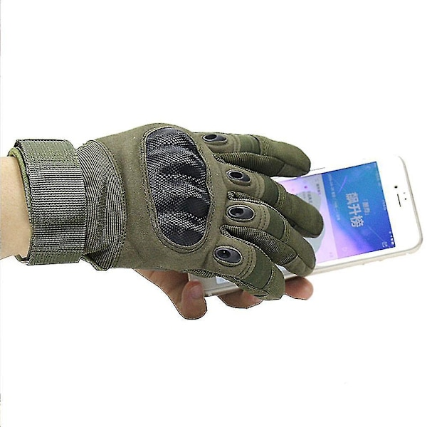 Touchscreen Militär Taktiska Handskar med Hård Knuckle för Jakt, Skytte, Vandring, Airsoft, Camping, Paintball, Arméträning - Grön M