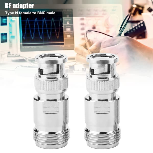 2 stk Type N hun til BNC hann RF-kontakt koaksialadapter testomformer