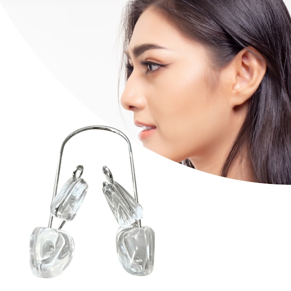 Nose Bridge Shaper Lifting Uträtning Mjuk silikon Nose Bridge Corrector Device for Night Transparent (Dubbel ände)