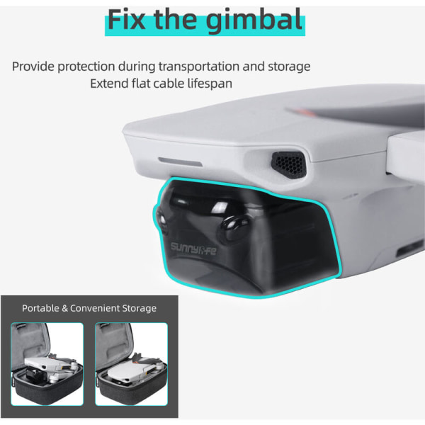Yhteensopiva DJI Mini 2 Mavic Mini Gimbal Protector -kameran kanssa, läpinäkyvä anti-scratch cover, malli: läpinäkyvä