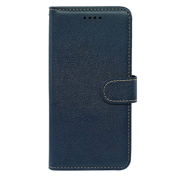 Compatible with iPhone 17 Case, RFID Blocking Wallet, Lychee Textured Leather Case, Magnetic Clasp, Blue Blue Blue