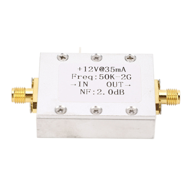 Bredbåndsforstærker 50K‑2GHZ LNA-forstærker Lav støj 31dB Høj forstærkning DC 9‑15V tilbehør