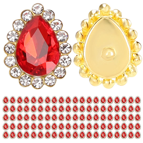 100 STK 10 MM DIY sy på droppform strass Flatback Crystal ädelstenar för kläder Klädsel Klänning