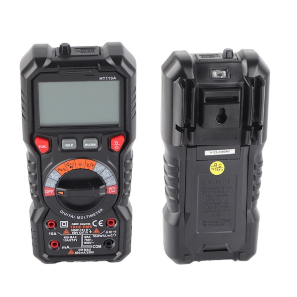 Multimeter Måler 6000 Tellinger Digital Automatisk Område Sann Effektiv Verdi Amperemeter HT118A