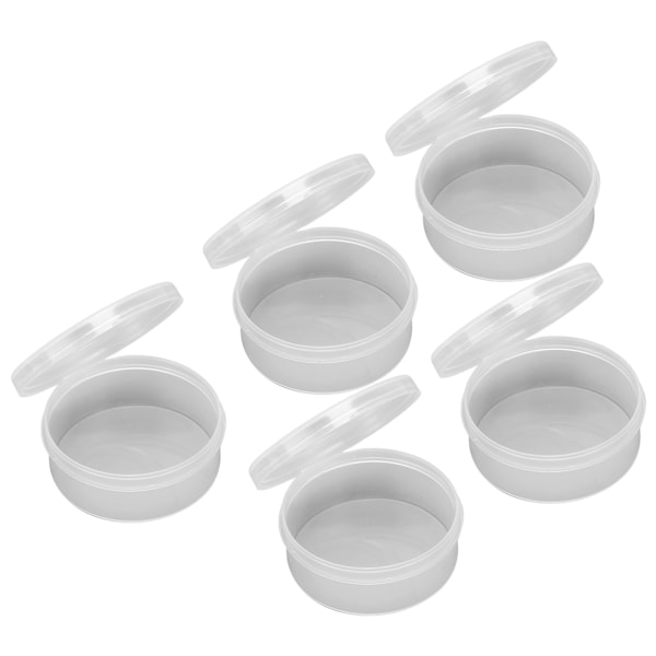 5 stk svamp gennemsigtig opbevaringsboks Multipurpose bærbar rund klar små plastbeholdere til små genstande håndværk