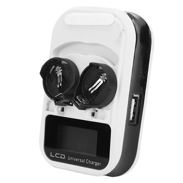 2 stk Opladningsbar LCD-skærmlader til LIR2016 LIR2025 LIR2032 Lithium Batteri 100-240V US-stik