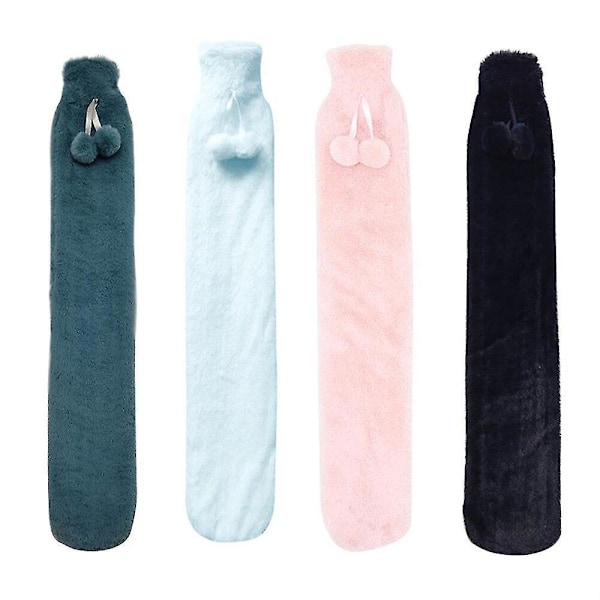 2L Gummi Varmtvandsflaske med Betræk til Lindring af Menstruationssmerter