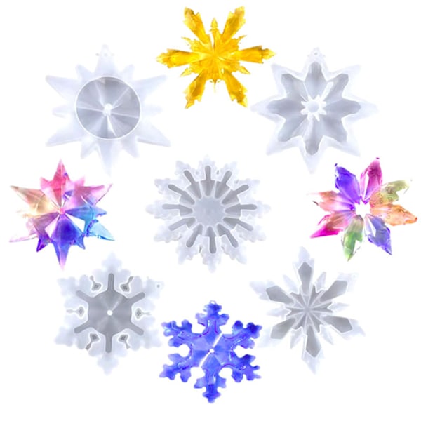 DIY-kristalli 05 lumihiutale riipusmuotti liimamuotti hartsi riipus peili lumihiutale riipus korut silikonimuotti